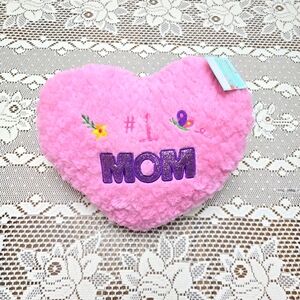 NWT Heart Shape Decorative Pillow #1 Mom Plush Cozy Pink Purple Mother's Day